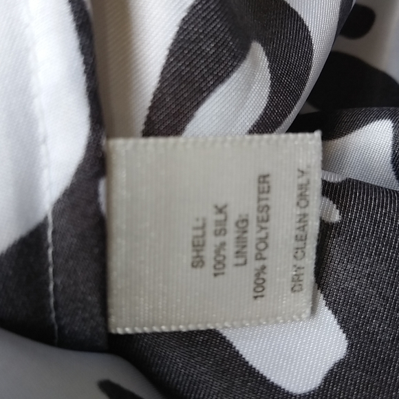 WHBM 4 SILK Strapless Bra Dress in Black White Leaf Pattern - Picture 7 of 7